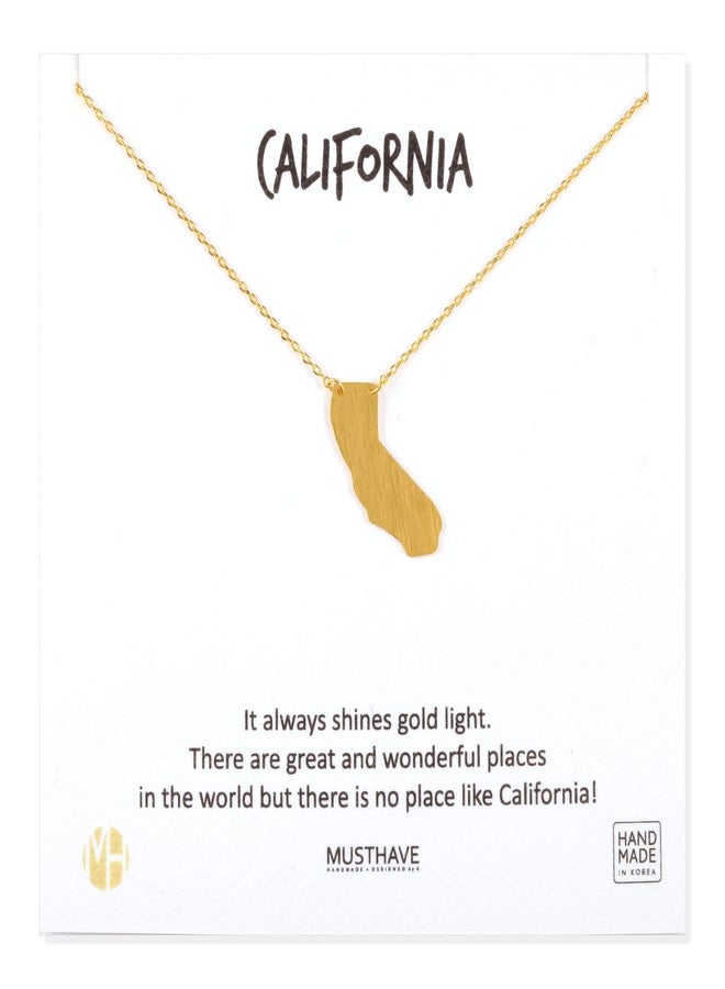 MUSTHAVE California 18K Gold Plated Necklace With Message Card, Yellow Gold Color, Anchor Chain, Best Gift Necklace, Size 16 inch + 2 inch Extender, Pendant, Gift Card - Image 1
